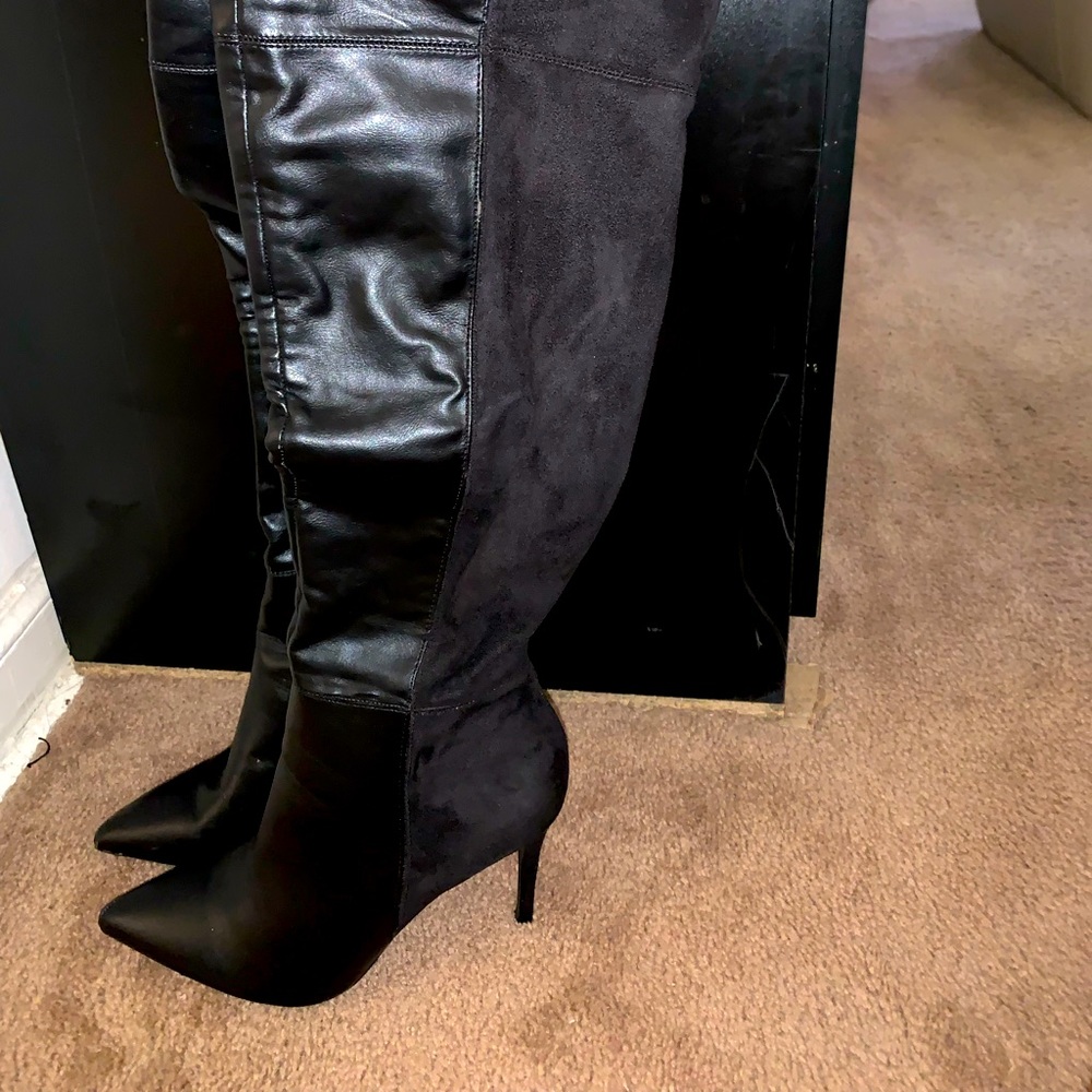 Black Faux Leather Boots